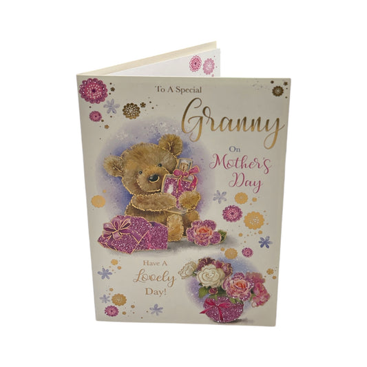 To A Special Granny Cute Teddy With Perfume Bottle Design Mother's Day Card