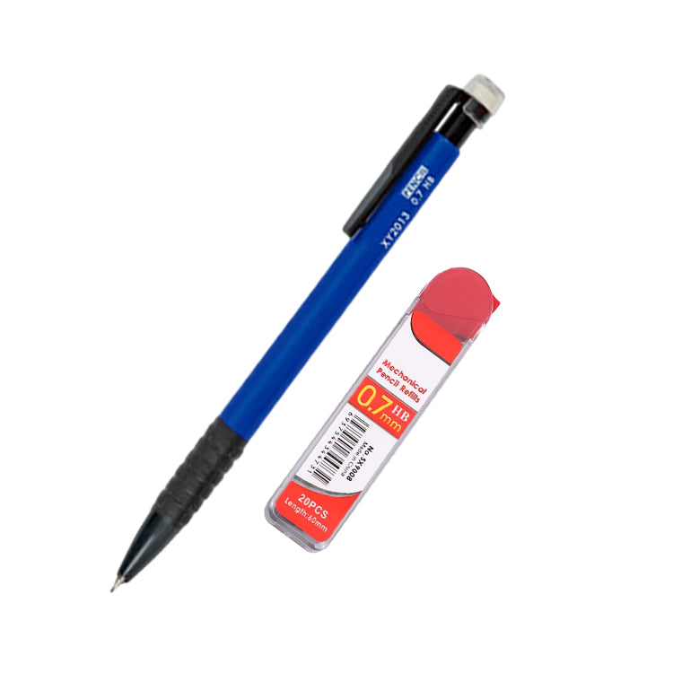 Set of 0.7mm Mechanical Pencil and HB Lead Refills – Comfortable Grip, Smooth & Precise Writing