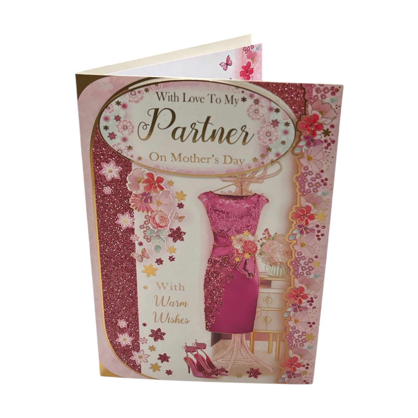 To My Partner Beautiful Pink Dress Design Mother's Day Card