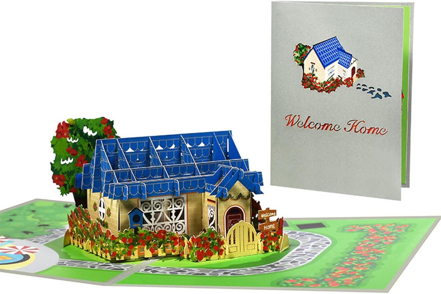 House and Garden 3D Pop Up Greeting Card for New Home or Housewarming