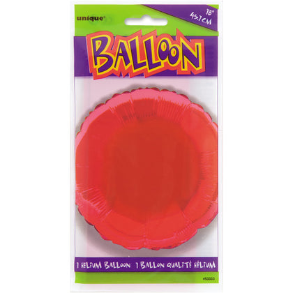 Ruby Red Solid Round Foil Balloon 18