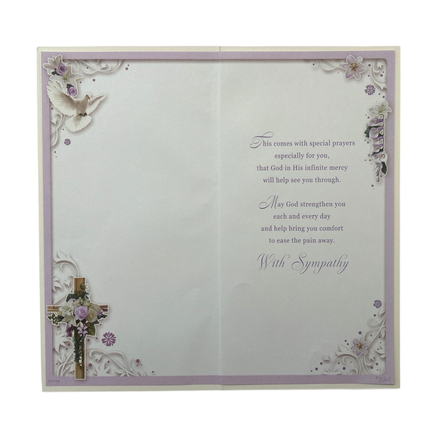 From All of Us Religious Cross Design Sympathy Opacity Card