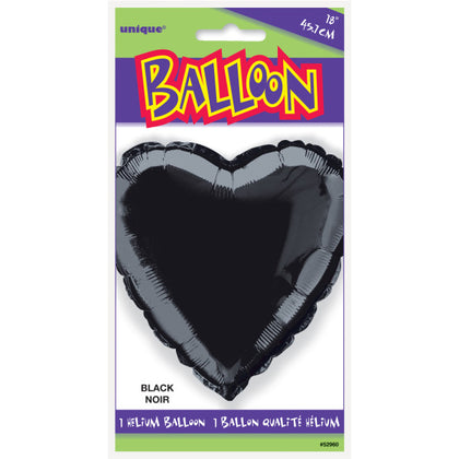 Black Solid Heart Foil Balloon 18