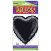 Black Solid Heart Foil Balloon 18"