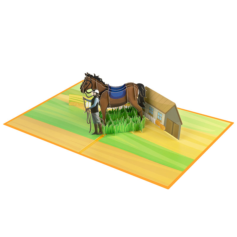 Barnside Bond Horse & Rider 3D Pop Up Greeting Card