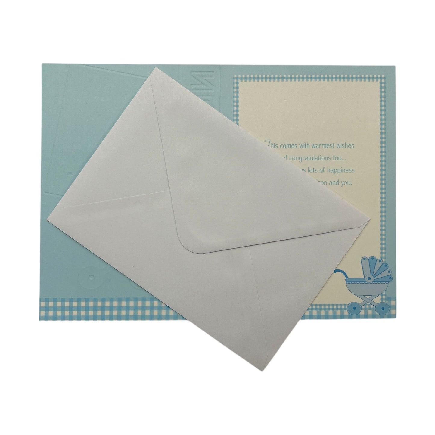 On Birth Of Grandson Blue & White Checkered Congratulations Card