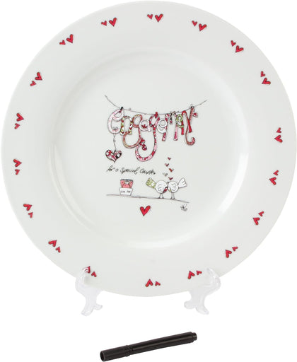 Tracey Russell Engagement Personalisable Plate & Pen Gift Set