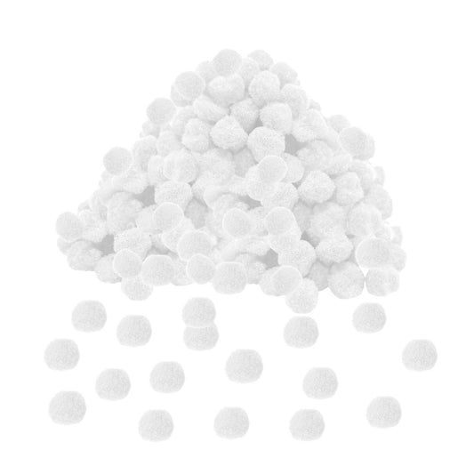 Pack of 250 White Pom Poms 1.5cm – Soft Fluffy Craft Balls