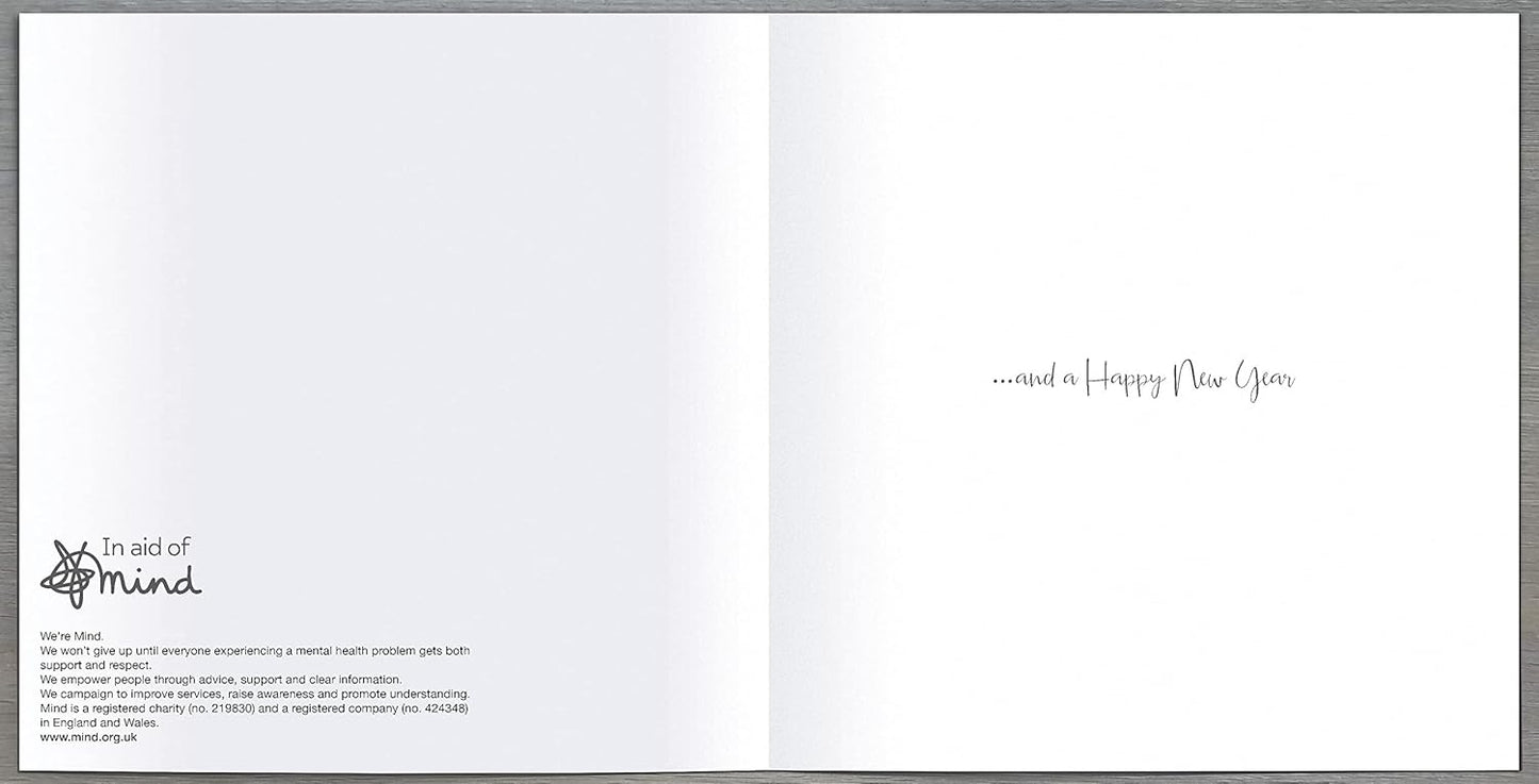 Pack of 8 Festive Christmas Tree In Aid Of Mind Charity Christmas Cards