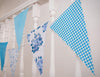 Blue Vintage Print Bunting 10m with 20 Pennants