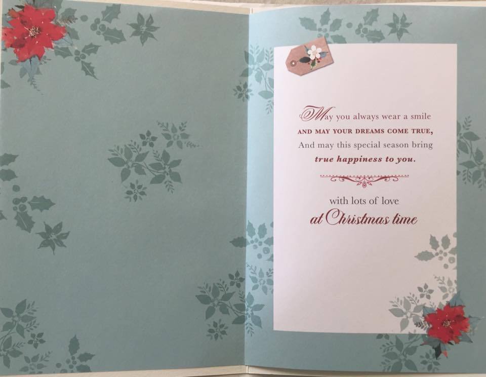 SISTER-IN-LAW - NICE VERSE GOLD FOIL CHRISTMAS CARD 