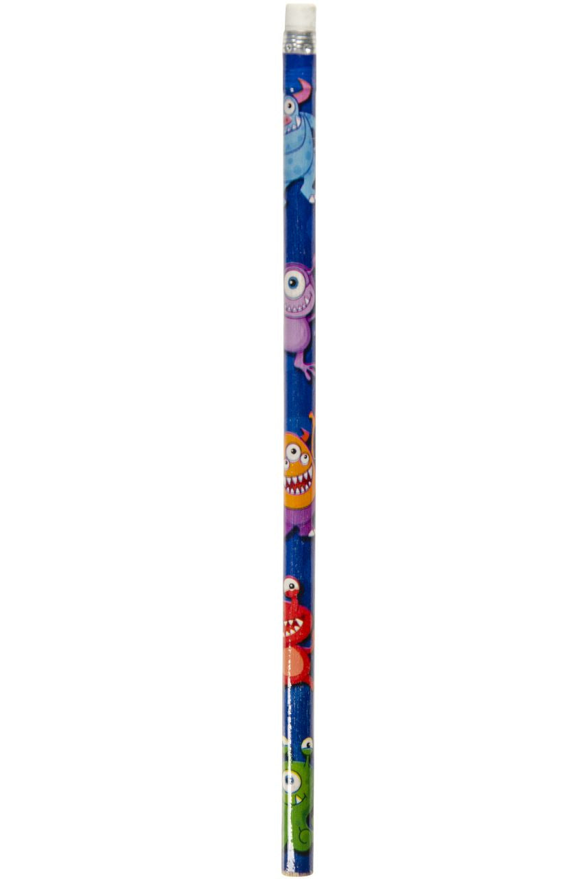 Pack of 12 Monster Design Pencils with Eraser