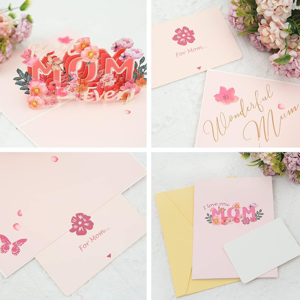 Best MOM Ever Stunning 3D Floral Pop Up Mother's Day Card 
