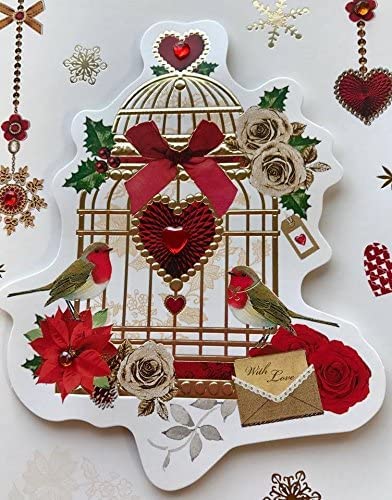 My Beautiful Wife - Handmade Luxury Lovely Verse Christmas Greeting Card 