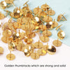 Box of 100 Brass Golden Colour Thumb Tacks - Push Pins