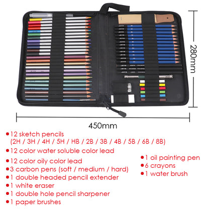 Pack of 51 Art Water Colour Pen Artist Paint Set