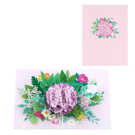 Garden of Grace Hydrangea 3D Pop Up Greeting Card