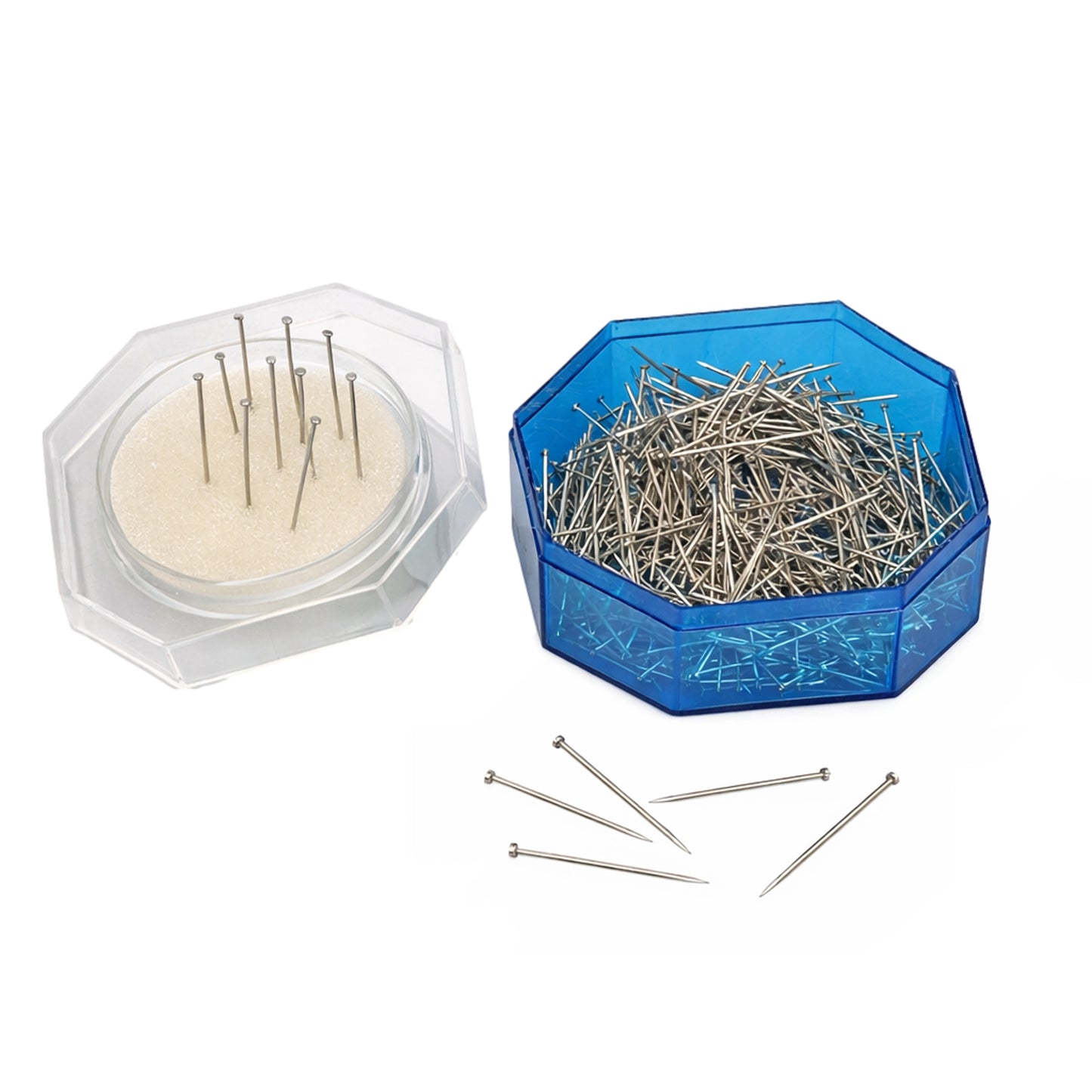 300 Office Pins in Tub with Sponge Pin Holder