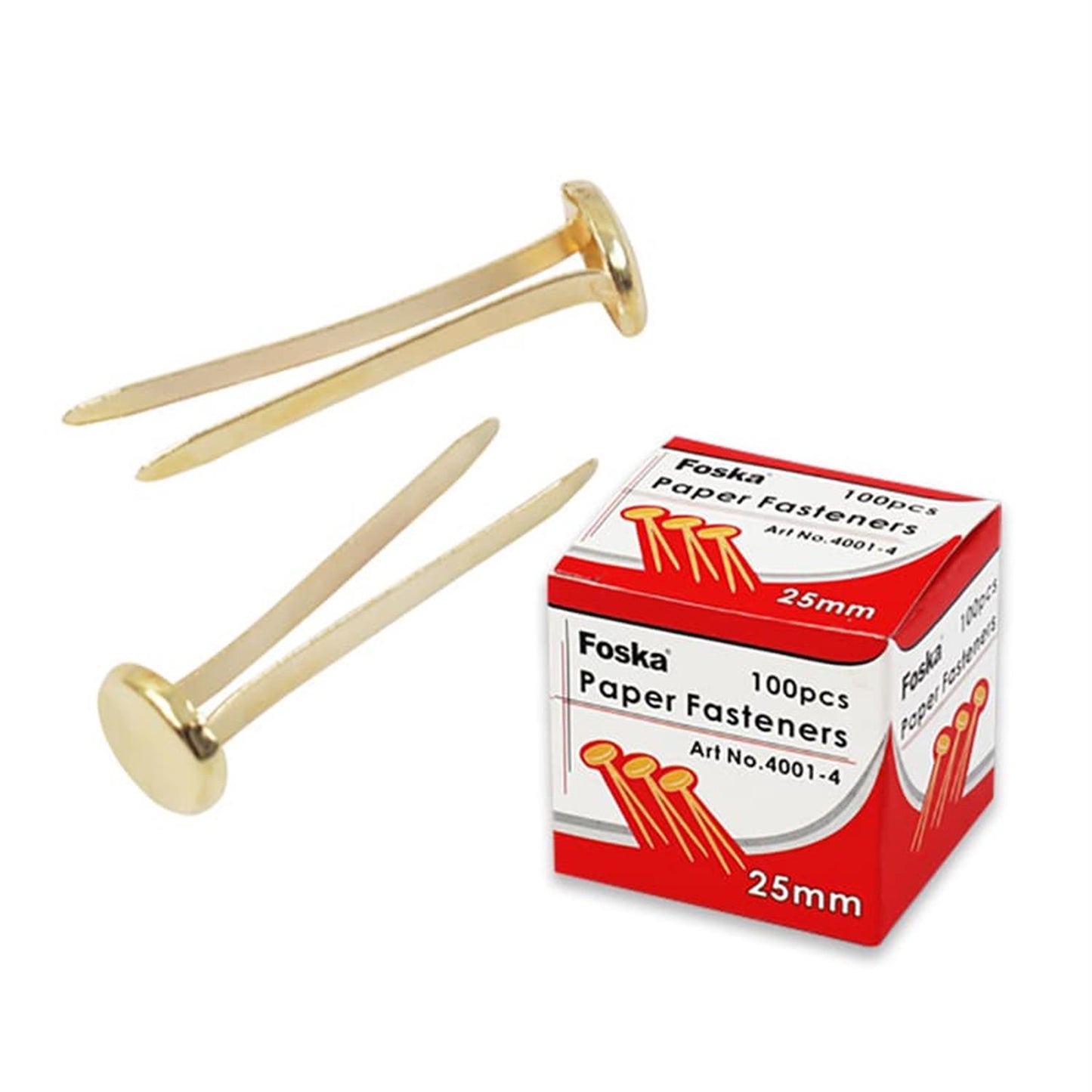Pack of 100 Paper Fasteners 31mm - Butterfly Clips