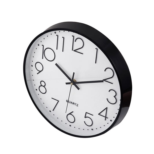 12" Plastic Shell Quartz Classroom Office Home Clock