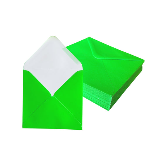 Pack of 50 Vivid Green 155x155mm Gummed Envelopes