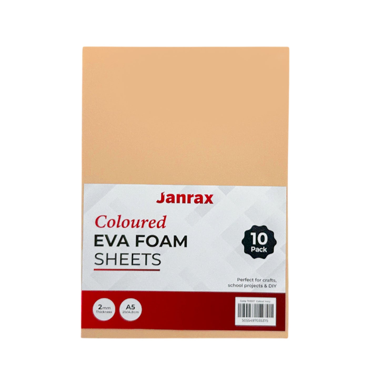 Pack of 50 A5 Peach Coloured EVA Foam Sheets
