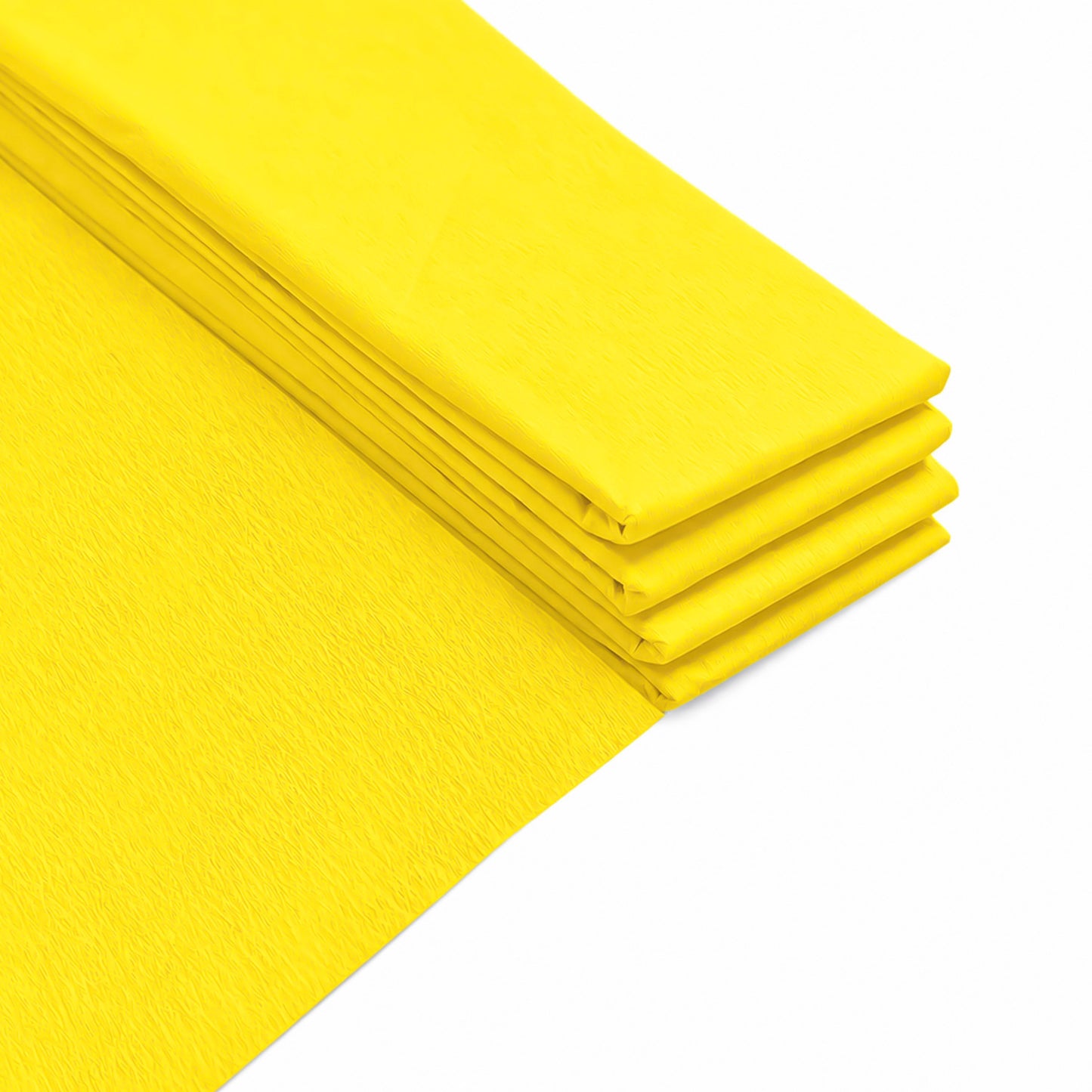 Pack of 5 Yellow Crepe Paper Sheets 50cm x 2m 17GSM 35% Stretch Craft Paper