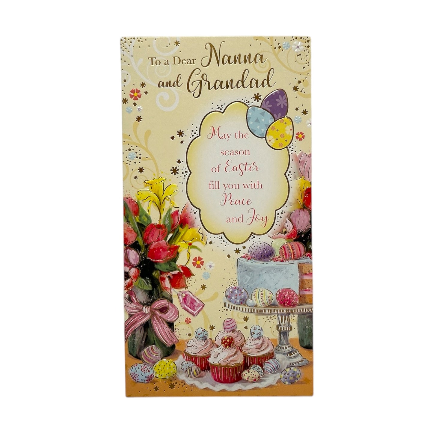 To Nanna and Grandad Cupcake and Eggs Design Easter Card