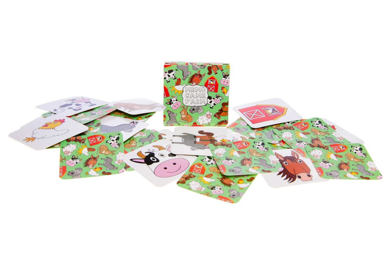 Pack of 12 Farm Animals Mini Memory Games 28 Cards