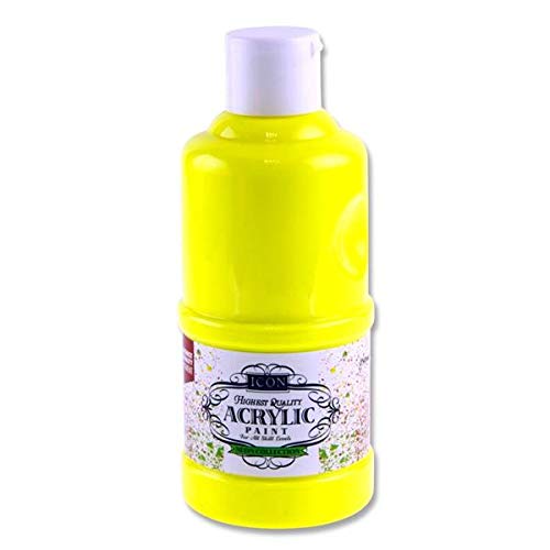 Neon Yellow Acrylic Paint 250ml by Icon Art {DC}