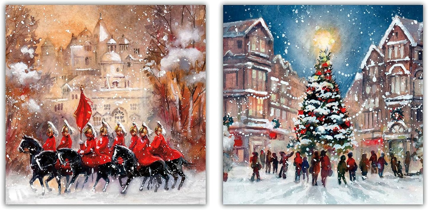 Box of 16 Festive Snow Scenes NSPCC Charity Christmas Cards with Envelopes