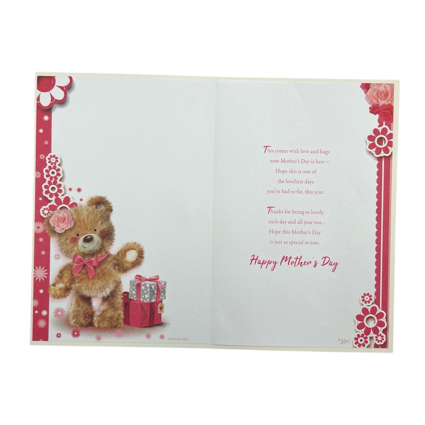 For A Special Mum Teddy With Banner Pink Mother's Day Card
