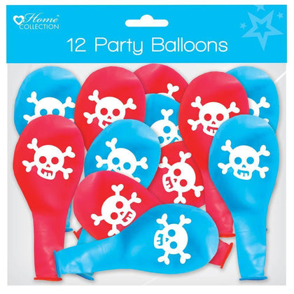 Pack of 12 Printed Party Ballons - Pirates