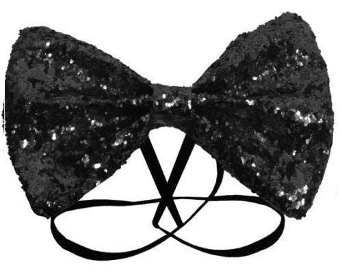Bow Tie Glitter 12 x 7cm Black