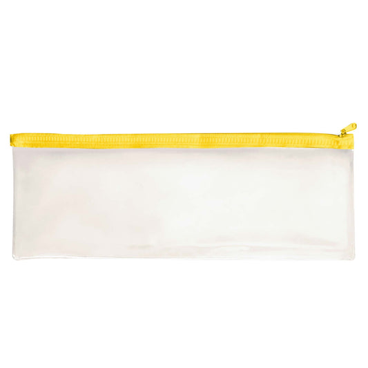 Janrax 13x5" Yellow Zip Clear Exam Pencil Case