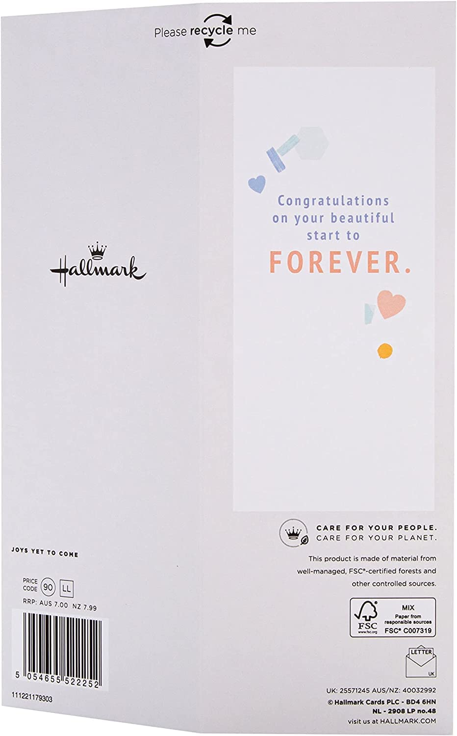 Multicolored 3D Cube Design Congratulations Wedding Card for 2022 {DC}