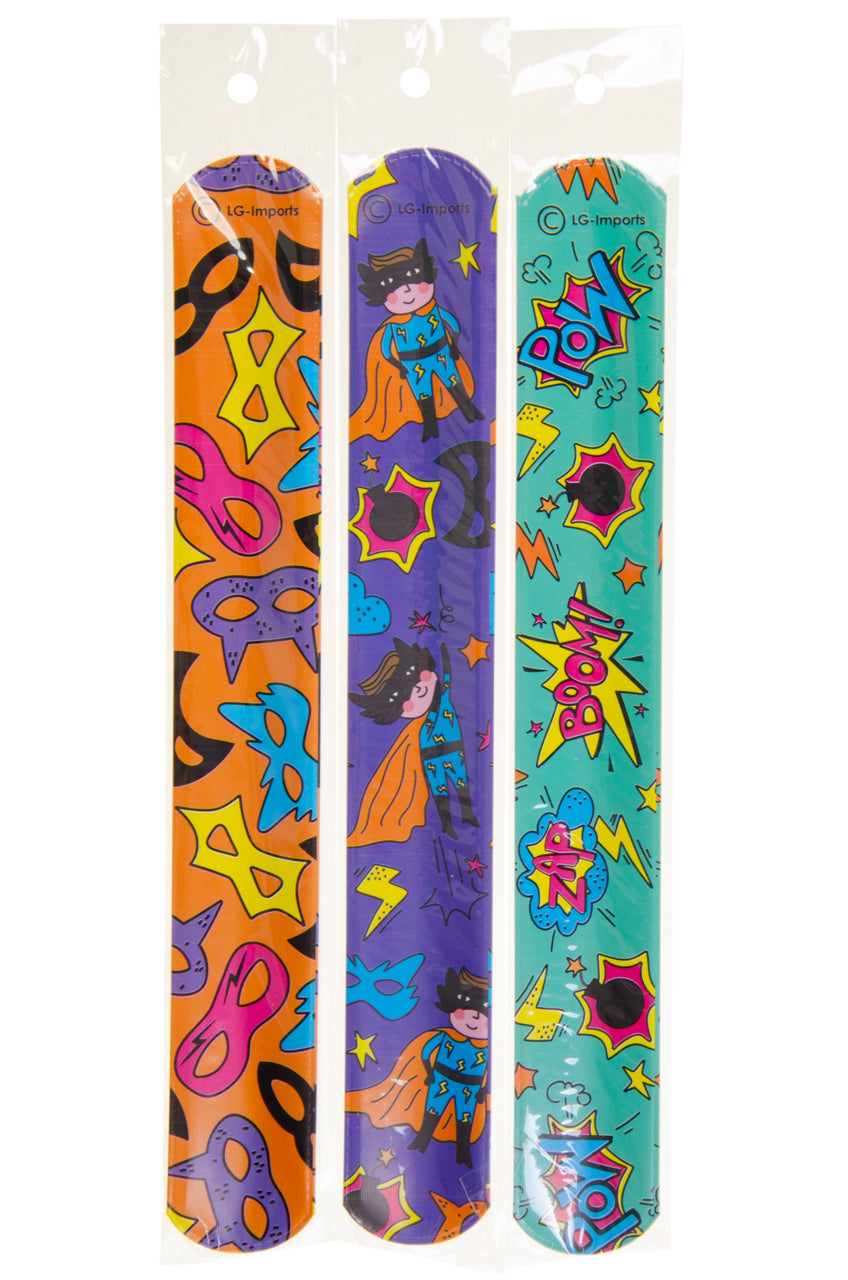 Pack of 12 Superhero Snap Bracelets