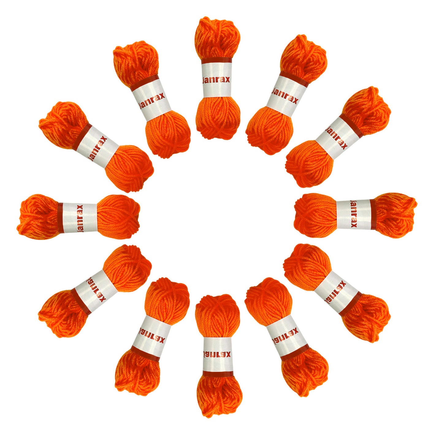 Orange Acrylic Yarn Roll – 10g, 4 Strand 8 Ply Knitting Wool