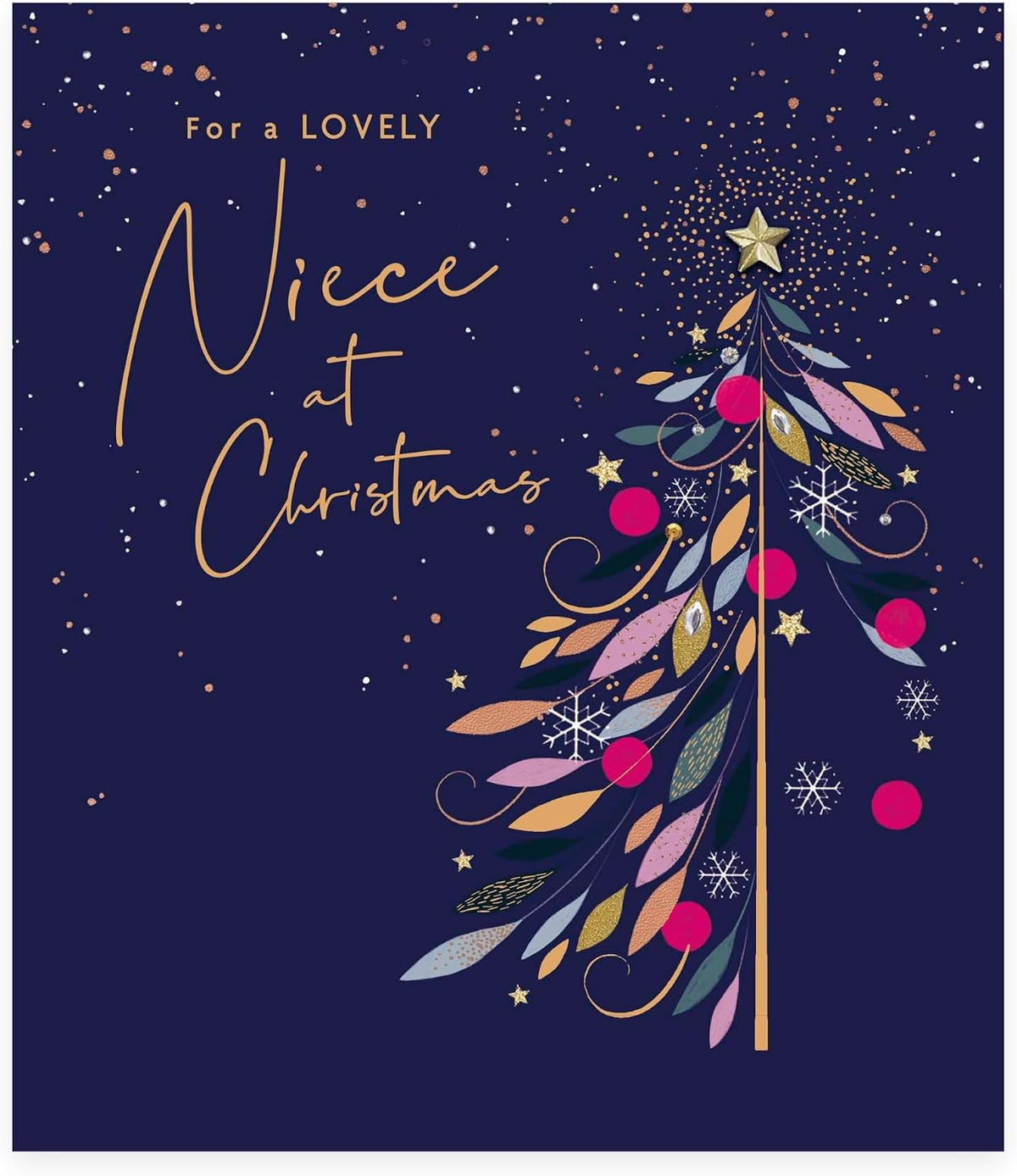 Tree Design Niece Christmas Card