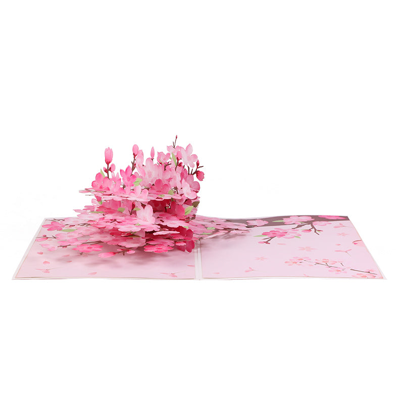 A Blooming Wish in Cherry Pink 3D Pop Up Greeting Card