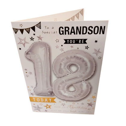 To A Special Grandson You're 18 Balloon Boutique Greeting Card
