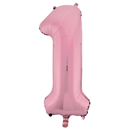 Lovely Pink Number 1 Shaped Foil Balloon 34