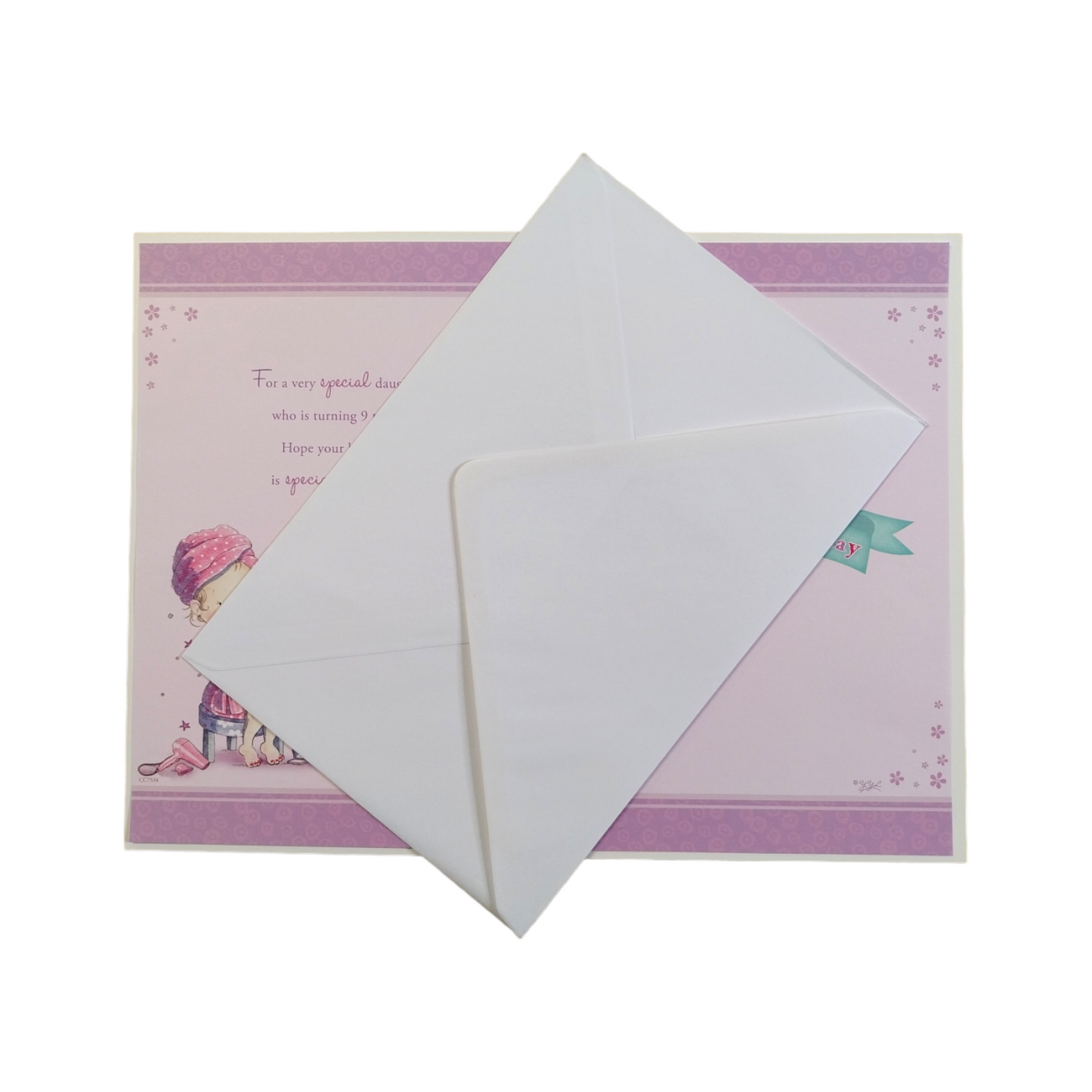 Girl In Robe Painting Her Nails Daughter 9th Candy Club Birthday Card