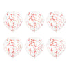 Pack of 6 Clear Latex Balloons with Ruby Red Confetti 12"