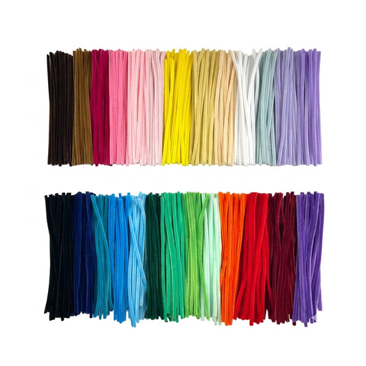 Pack of 1350 Assorted Coloured Pipe Cleaners 30cm x 6mm Craft Chenille Stems