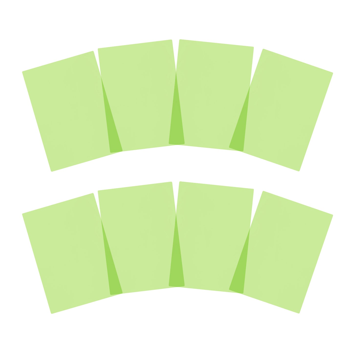 Pack of 8 A5 Plain Light Green Dyslexia Overlay Reading Sheets – PET Material, Rounded Corners