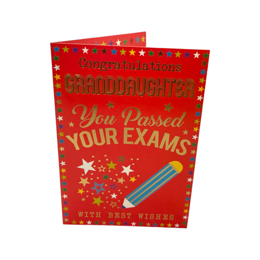 To Granddaughter You Passed Your Exam Multi Stars Design Congratulations Card