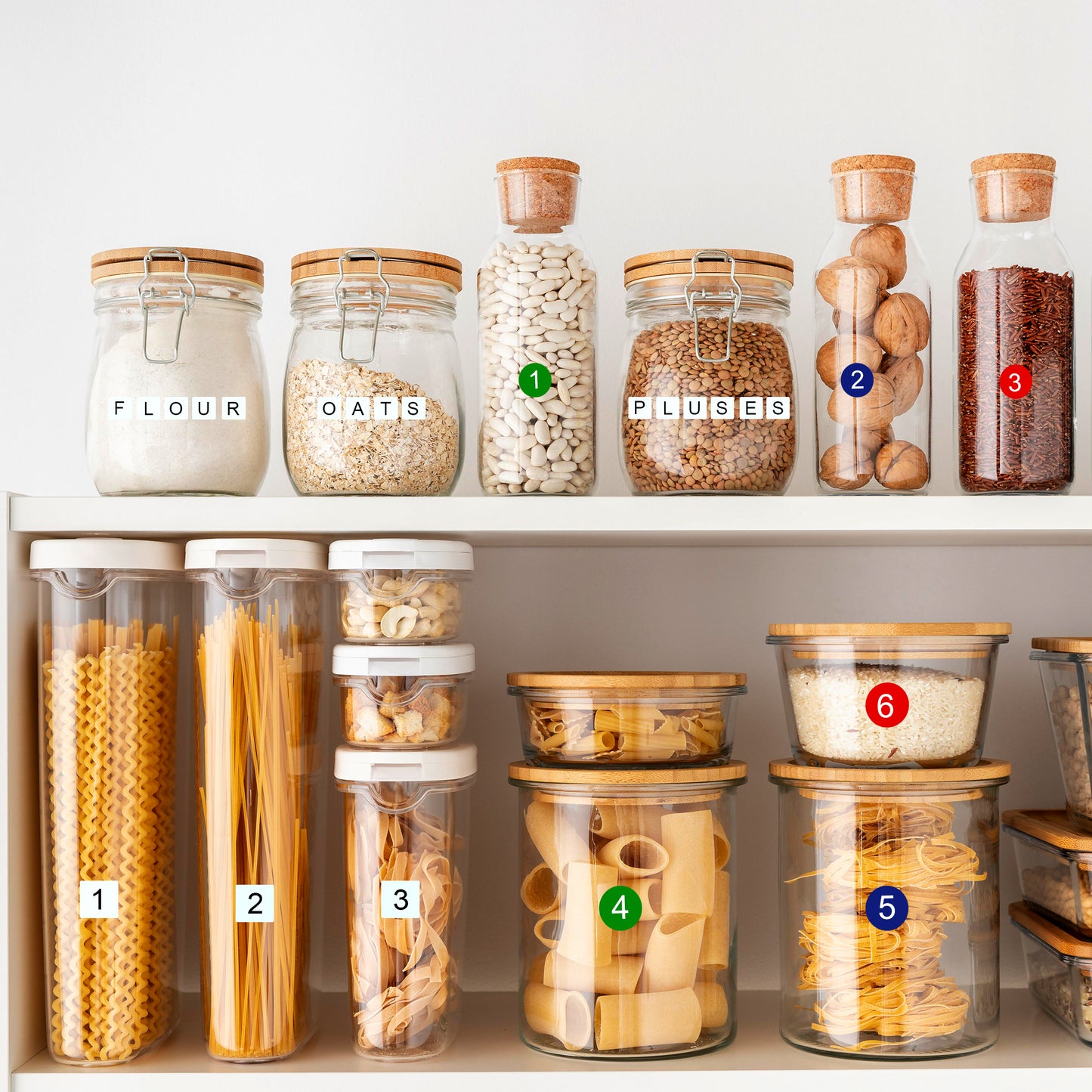 Pack of 420 White on Red/Blue/Green 1-140 Number 8mm Self Adhesive Labels