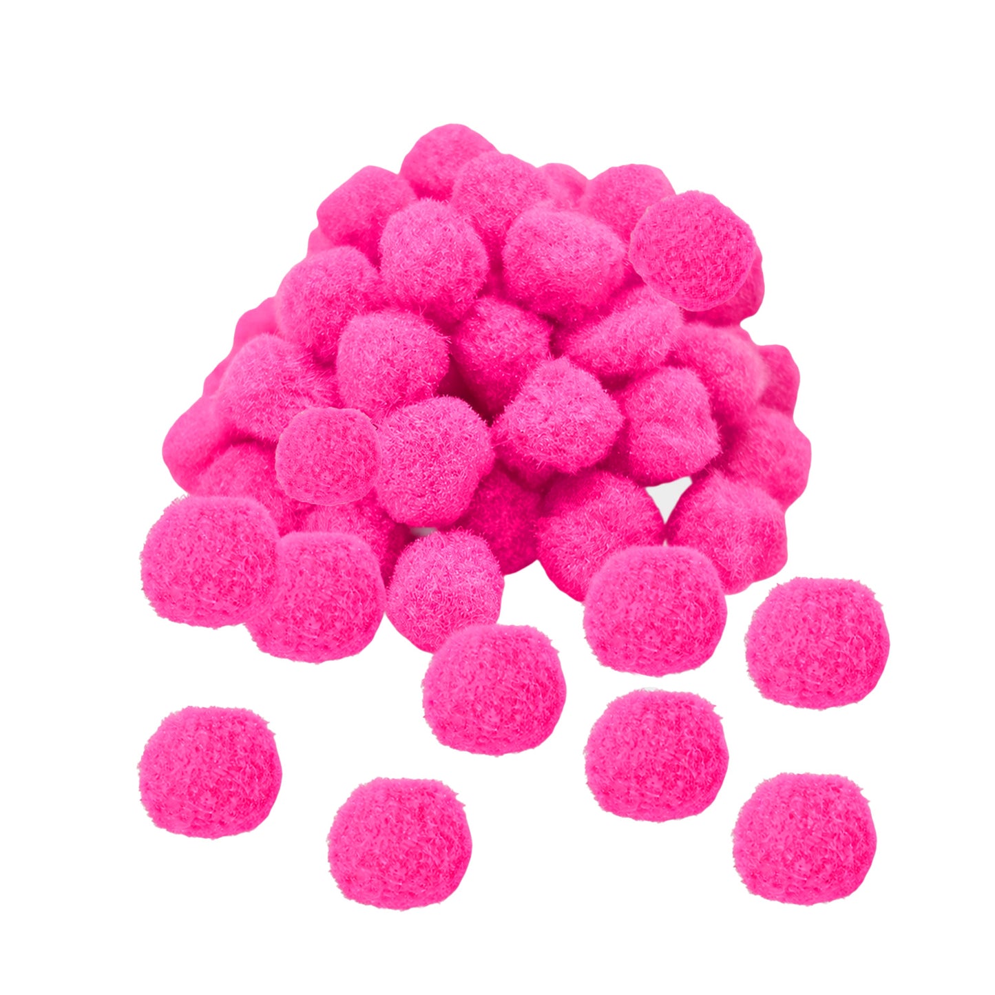 Pack of 50 Pink Pom Poms 1.5cm – Soft Fluffy Craft Balls