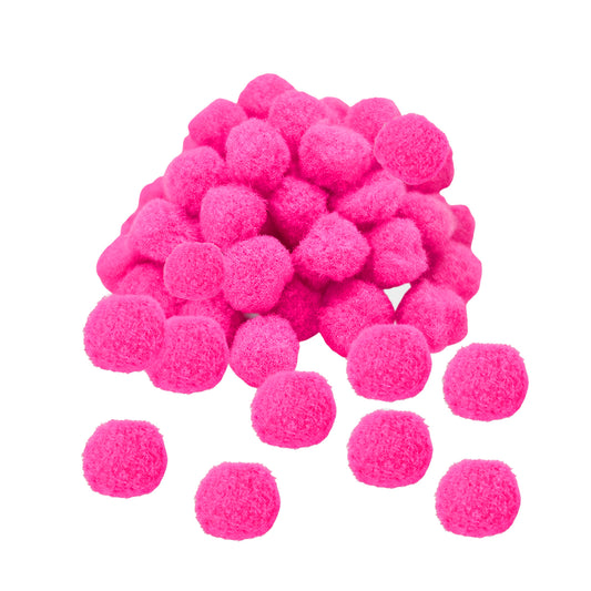 Pack of 50 Pink Pom Poms 1.5cm – Soft Fluffy Craft Balls